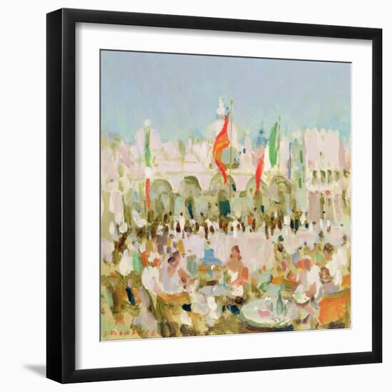 St. Mark's from Florian's (W/C on Paper)-Laurence Fish-Framed Giclee Print