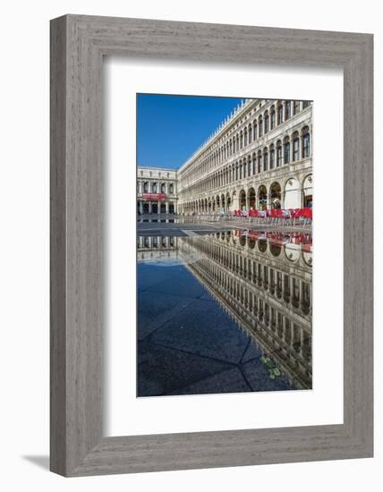 St. Mark's Square Reflected in a Puddle, Venice, Veneto, Italy-Stefano Politi Markovina-Framed Photographic Print