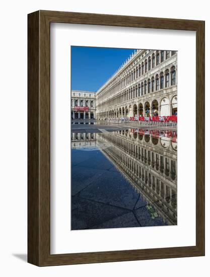 St. Mark's Square Reflected in a Puddle, Venice, Veneto, Italy-Stefano Politi Markovina-Framed Photographic Print