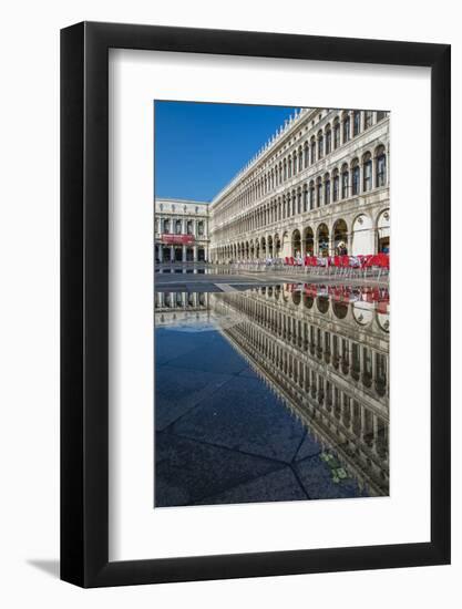 St. Mark's Square Reflected in a Puddle, Venice, Veneto, Italy-Stefano Politi Markovina-Framed Photographic Print