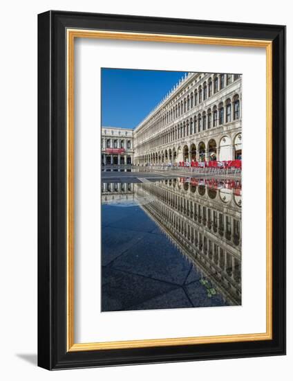 St. Mark's Square Reflected in a Puddle, Venice, Veneto, Italy-Stefano Politi Markovina-Framed Photographic Print