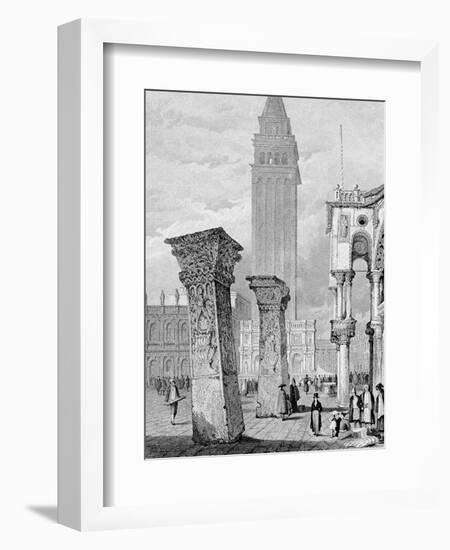 St. Mark's Square, Venice, Engraved by Edward John Roberts (Engraving)-Samuel Prout-Framed Giclee Print