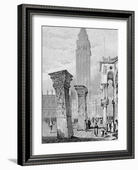 St. Mark's Square, Venice, Engraved by Edward John Roberts (Engraving)-Samuel Prout-Framed Giclee Print