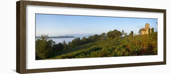 St. Marthas Church on a Misty Morning, St. Marthas Hill, Surrey Hills, North Down Way, Surrey, Engl-John Miller-Framed Photographic Print