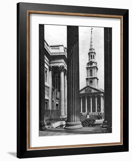 St Martin-In-The-Fields Seen Between the Columns of the National Gallery, London, 1926-1927-McLeish-Framed Giclee Print