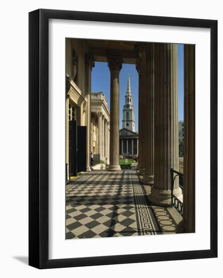 St. Martin in the Fields, Seen from the National Gallery, Trafalgar Square, London, England, UK-Woolfitt Adam-Framed Photographic Print