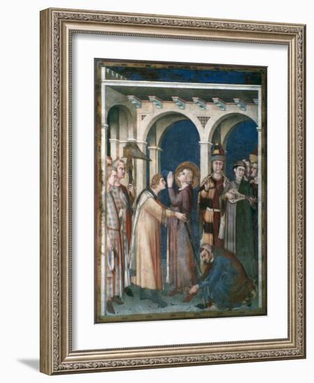 St Martin Is Knighted, 1312-1317-Simone Martini-Framed Giclee Print