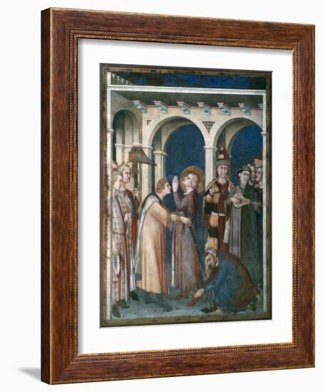 St Martin Is Knighted, 1312-1317-Simone Martini-Framed Giclee Print