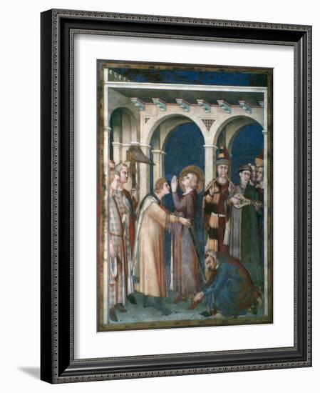 St Martin Is Knighted, 1312-1317-Simone Martini-Framed Giclee Print