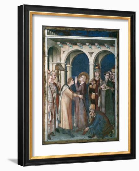 St Martin Is Knighted, 1312-1317-Simone Martini-Framed Giclee Print