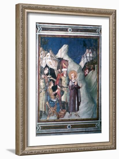 'St Martin Renounces his Weapons', 1312-1317.  Artist: Simone Martini-Simone Martini-Framed Giclee Print