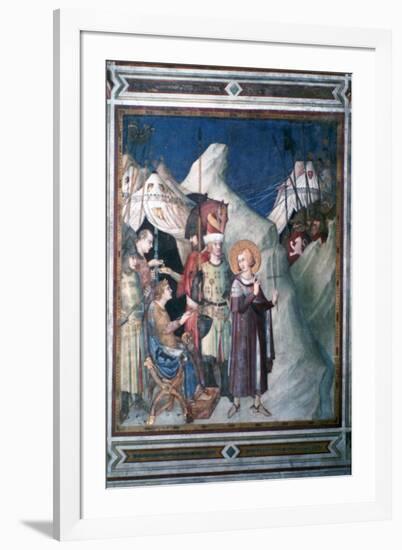 'St Martin Renounces his Weapons', 1312-1317.  Artist: Simone Martini-Simone Martini-Framed Giclee Print