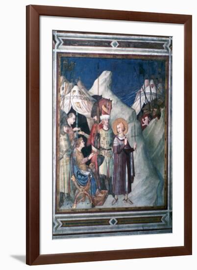 'St Martin Renounces his Weapons', 1312-1317.  Artist: Simone Martini-Simone Martini-Framed Giclee Print