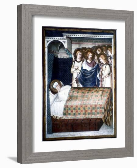 St Martin's Dream, 14th Century-Simone Martini-Framed Giclee Print