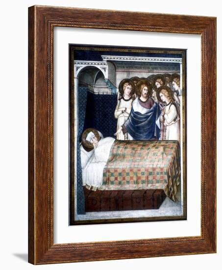 St Martin's Dream, 14th Century-Simone Martini-Framed Giclee Print