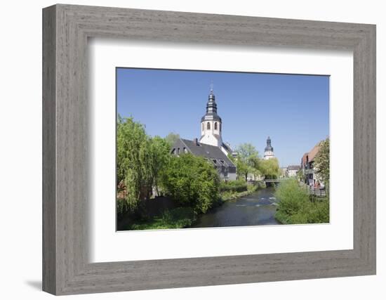 St. Martinskriche Church on River Alb and Town Hall, Ettlingen, Baden-Wurttemberg, Germany-Markus Lange-Framed Photographic Print