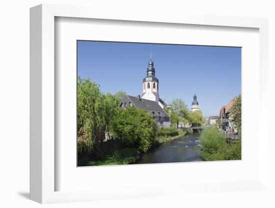 St. Martinskriche Church on River Alb and Town Hall, Ettlingen, Baden-Wurttemberg, Germany-Markus Lange-Framed Photographic Print