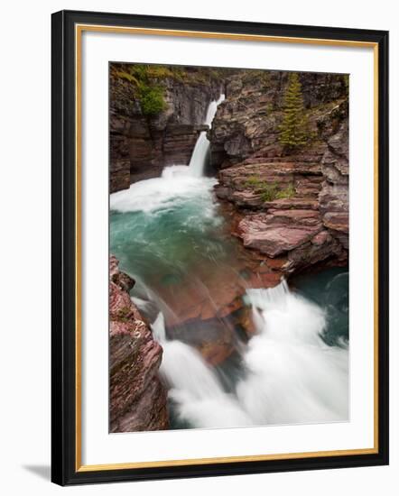 St. Mary Falls, Glacier National Park, Montana, USA-Jamie & Judy Wild-Framed Photographic Print