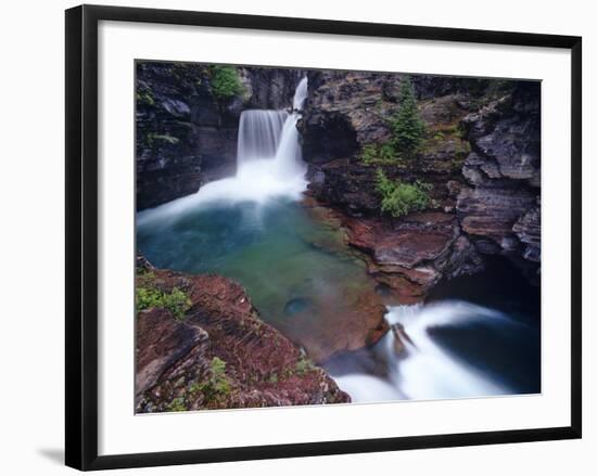 St Mary Falls in Glacier National Park, Montana, USA-Chuck Haney-Framed Photographic Print