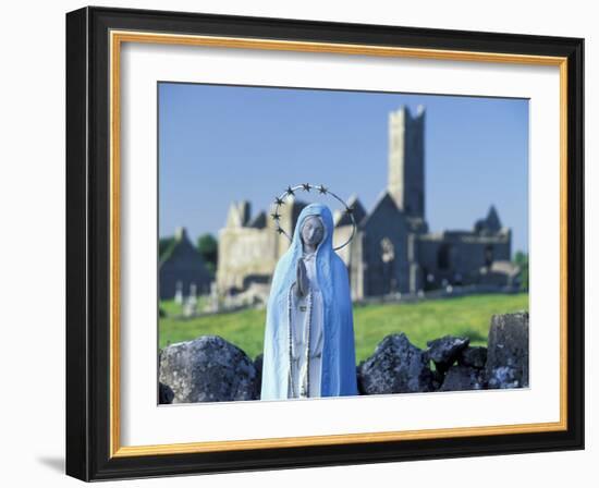 St. Mary Figurine, Quinn Abbey, County Clare, Ireland-William Sutton-Framed Photographic Print