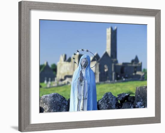 St. Mary Figurine, Quinn Abbey, County Clare, Ireland-William Sutton-Framed Photographic Print