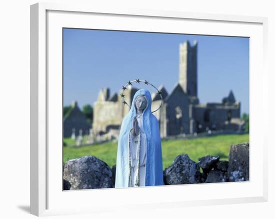 St. Mary Figurine, Quinn Abbey, County Clare, Ireland-William Sutton-Framed Photographic Print