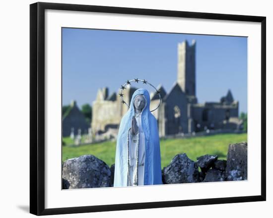 St. Mary Figurine, Quinn Abbey, County Clare, Ireland-William Sutton-Framed Photographic Print