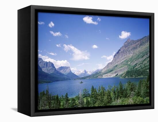 St. Mary Lake and Wild Goose Island, Glacier National Park, Rocky Mountains, USA-Geoff Renner-Framed Premier Image Canvas