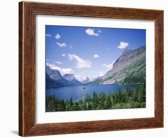 St. Mary Lake and Wild Goose Island, Glacier National Park, Rocky Mountains, USA-Geoff Renner-Framed Photographic Print