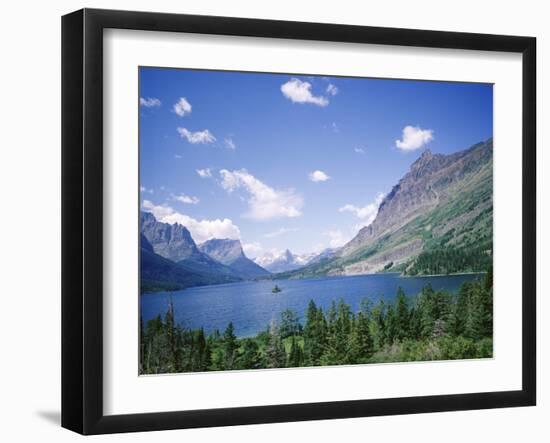 St. Mary Lake and Wild Goose Island, Glacier National Park, Rocky Mountains, USA-Geoff Renner-Framed Photographic Print