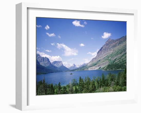 St. Mary Lake and Wild Goose Island, Glacier National Park, Rocky Mountains, USA-Geoff Renner-Framed Photographic Print