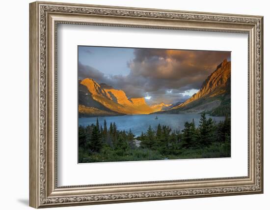 St Mary Lake at Sunrise, Glacier National Park, Montana, USA-Charles Gurche-Framed Photographic Print