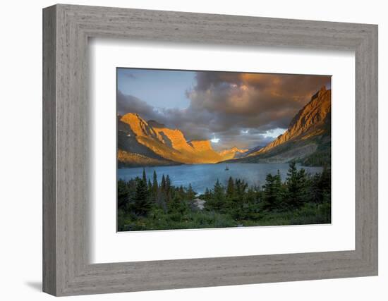 St Mary Lake at Sunrise, Glacier National Park, Montana, USA-Charles Gurche-Framed Photographic Print