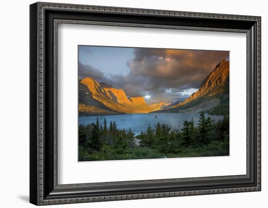 St Mary Lake at Sunrise, Glacier National Park, Montana, USA-Charles Gurche-Framed Photographic Print