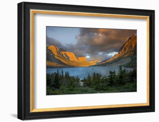 St Mary Lake at Sunrise, Glacier National Park, Montana, USA-Charles Gurche-Framed Photographic Print