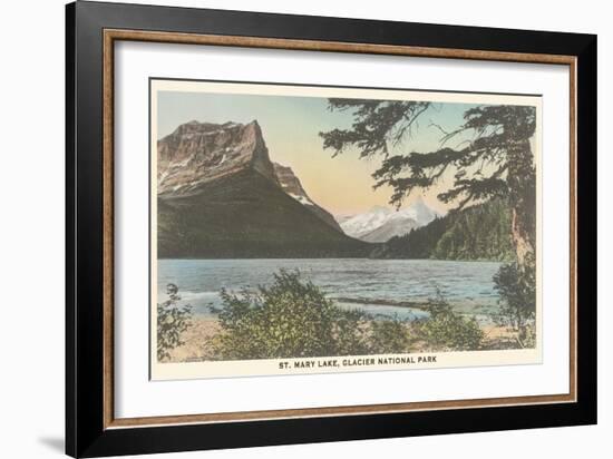 St. Mary Lake, Glacier National Park-null-Framed Art Print