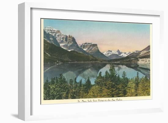 St. Mary Lake, Glacier Park, Montana-null-Framed Art Print