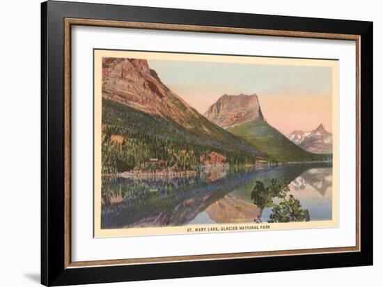 St. Mary Lake, Glacier Park, Montana-null-Framed Art Print