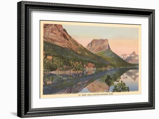 St. Mary Lake, Glacier Park, Montana-null-Framed Art Print