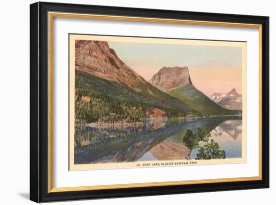 St. Mary Lake, Glacier Park, Montana-null-Framed Art Print