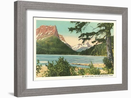 St. Mary Lake, Glacier Park, Montana-null-Framed Art Print