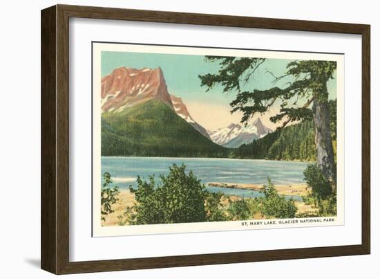 St. Mary Lake, Glacier Park, Montana-null-Framed Art Print