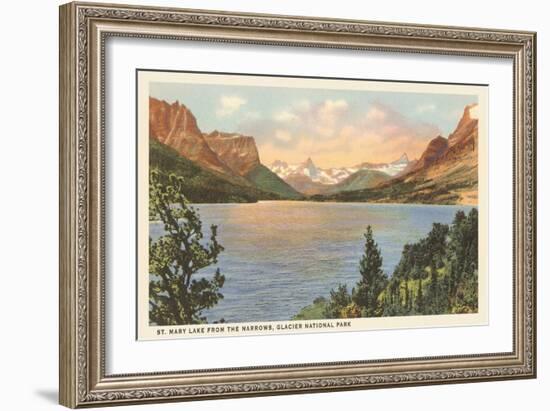 St. Mary Lake, Glacier Park, Montana-null-Framed Art Print