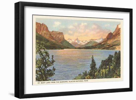 St. Mary Lake, Glacier Park, Montana-null-Framed Art Print