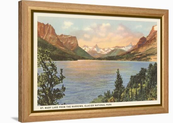 St. Mary Lake, Glacier Park, Montana-null-Framed Stretched Canvas