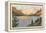 St. Mary Lake, Glacier Park, Montana-null-Framed Stretched Canvas