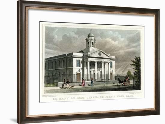 St Mary Le Bone Chapel, St John's Wood Road, London, 1828-W Watkins-Framed Giclee Print