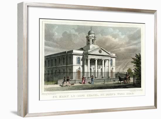 St Mary Le Bone Chapel, St John's Wood Road, London, 1828-W Watkins-Framed Giclee Print