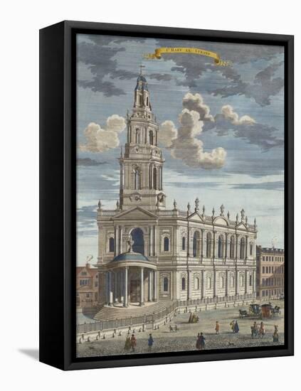 St. Mary Le Strand, from 'A Book of the Prospects of the Remarkable Places in and about the City Of-Robert Morden-Framed Premier Image Canvas