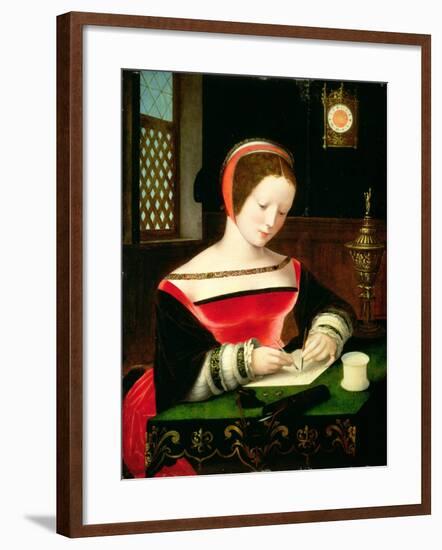 St. Mary Magdalene Writing-Master of the Female Half Lengths-Framed Giclee Print